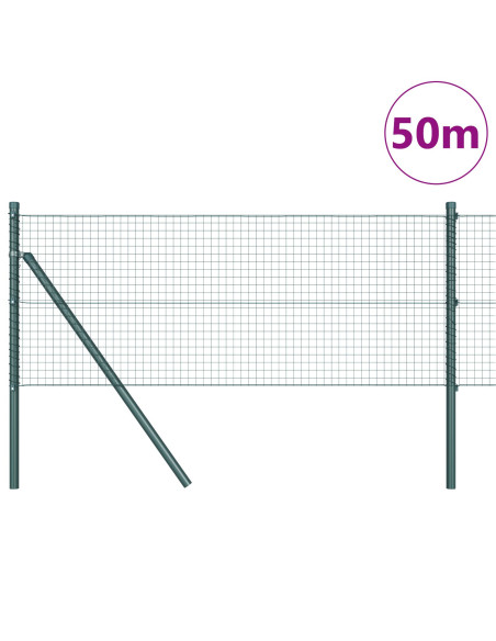 Palo della recinzione Verde 50 x 0,6 m (rete 25 x 25 mm)