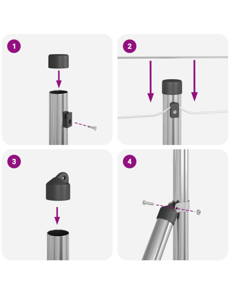 Palo della recinzione Argento 100 x 0,4 m (rete 16 x 16 mm)