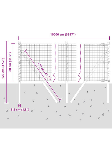 Palo della recinzione Argento