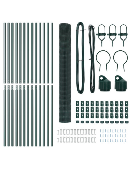 Palo della recinzione Verde 25 x 1,6 m (rete 16 x 16 mm)
