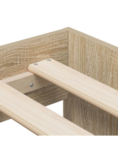 Struttura letto con contenitore Rovere Sonoma 80 cm