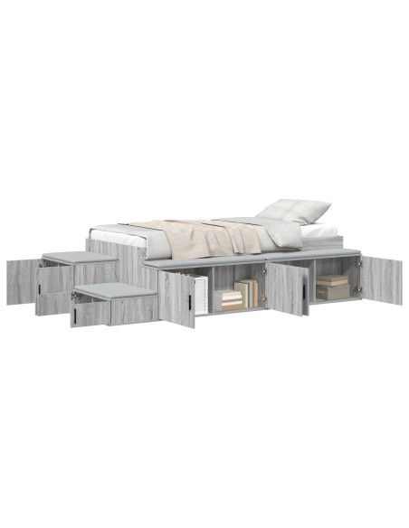 Struttura per letto Grigio sonoma Legno ingegnerizzato, Metallo