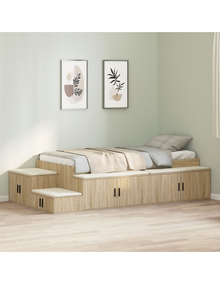Struttura letto  rovere Sonoma Legno ingegnerizzato 90 x 190 cm
