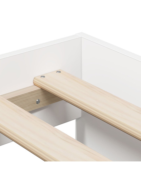 Struttura del Letto con Deposito Bianco 75x190 cm