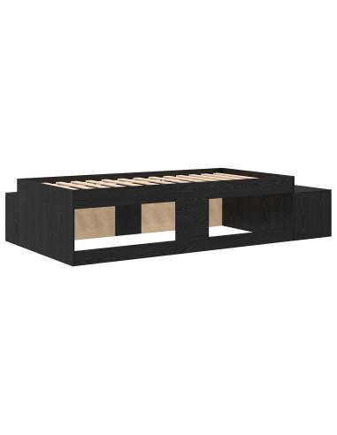 Struttura letto con contenitore Rovere Nero 80 cm