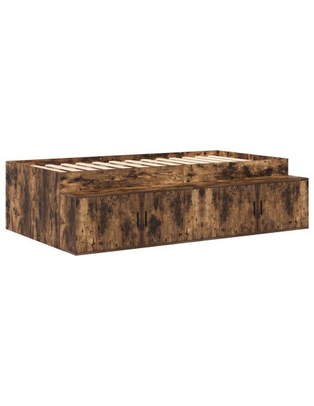 Struttura letto contenitore  Rovere affumicato Legno ingegnerizzato