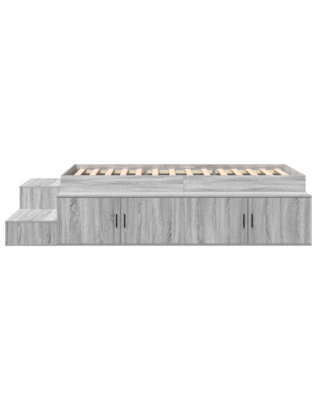 Struttura per letto Grigio sonoma Legno ingegnerizzato, Metallo