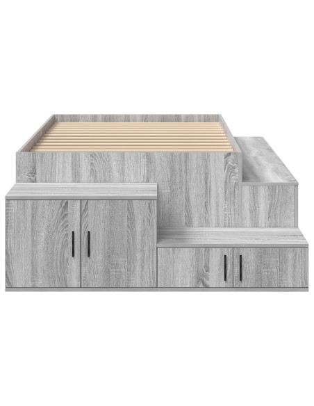 Struttura per letto Grigio sonoma Legno ingegnerizzato, Metallo