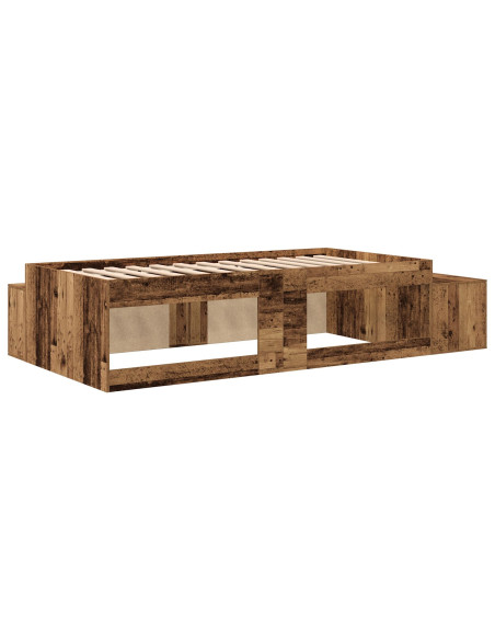 Letto con Contenitore Legno Vecchio Legno 100 x 200 cm