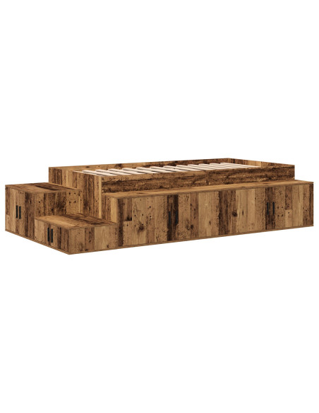 Letto con Contenitore Legno Vecchio Legno 100 x 200 cm