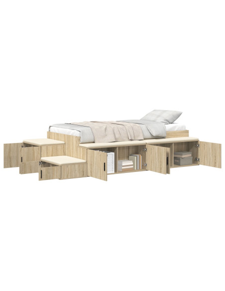 Struttura letto  rovere Sonoma Legno ingegnerizzato 90 x 190 cm