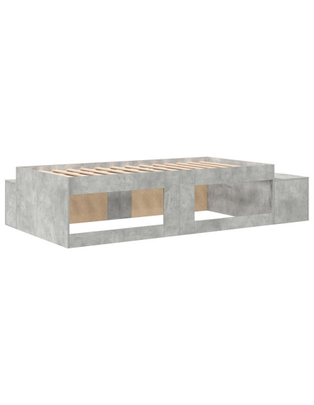 Letto con contenitore Grigio cemento Legno composito 90 x 190 cm