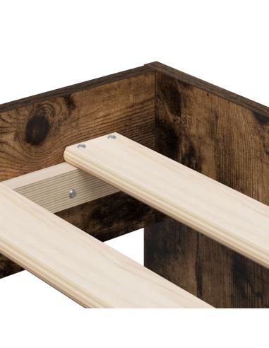 Struttura letto con contenitore Rovere fumé 90 cm