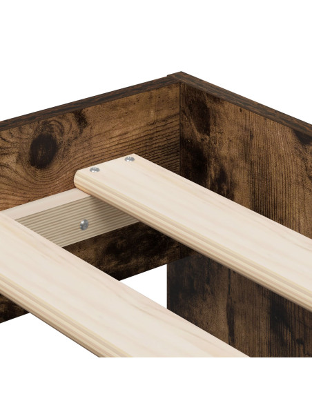Struttura letto con contenitore Rovere fumé 90 cm