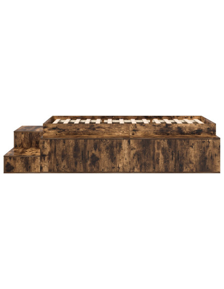 Rete Letto  Rovere affumicato Legno ingegnerizzato, MDF 90 x 190 cm