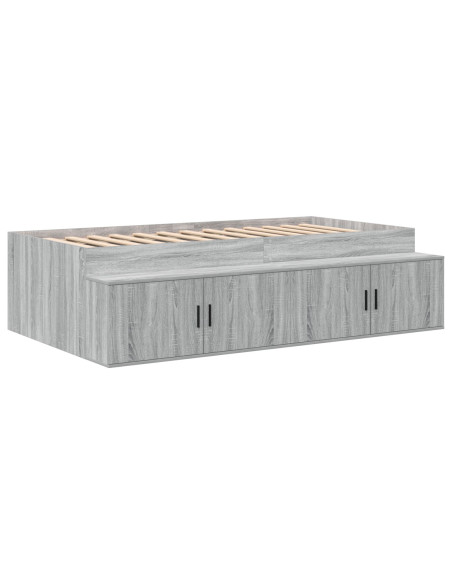 Struttura letto con contenitore Grigio sonoma Legno ingegnerizzato