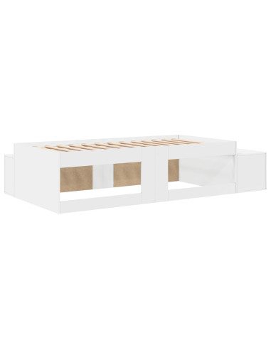 Struttura letto con contenitore Bianco 75 cm Legno multistrato