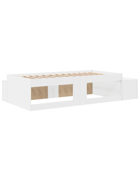 Struttura letto con contenitore Bianco 75 cm Legno multistrato