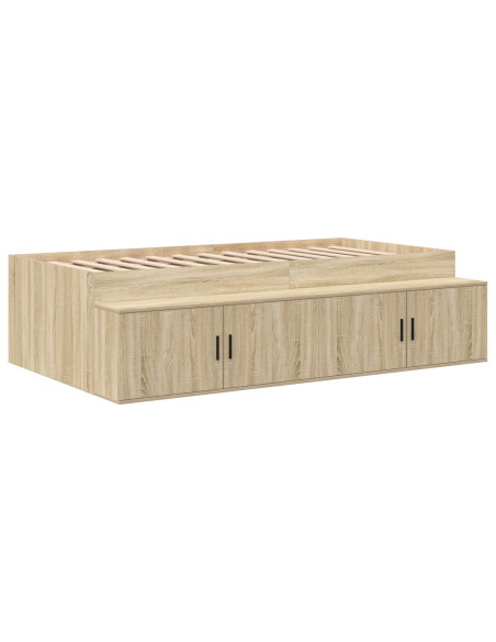 Rete letto con stoccaggio in rovere di Sonoma 75x190 cm