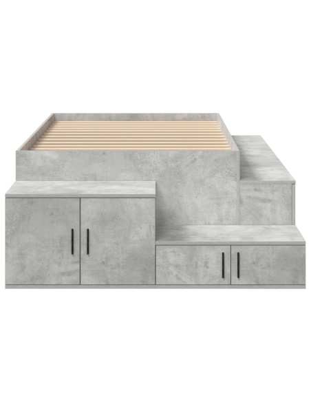 Struttura Letto  Grigio Cemento Legno Ingegnerizzato 75 x 190 cm