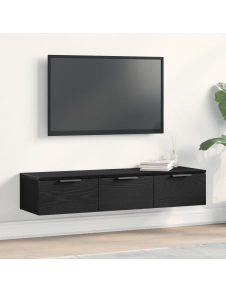 Armadietto a muro con cassetto Rovere Nero 102 x 30 x 20 cm