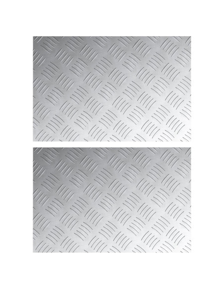 Pannelli in Alluminio a Motivo a Scacchi 2 pezzi Antiscivolo 60x40 cm