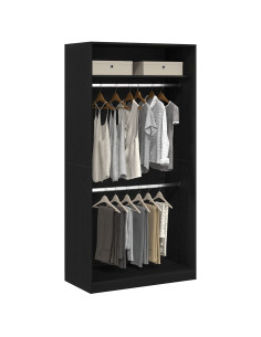 Guardaroba Rovere Nero 100 x 50 x 200 cm Legno multistrato 2