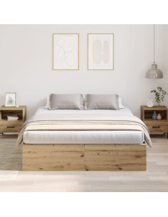 Struttura letto con contenitore Rovere artigianale 135 x 190 cm 2