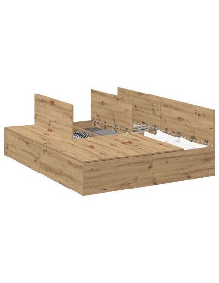 Struttura Letto con Contenitore  Rovere Artisan Legno ingegnerizzato