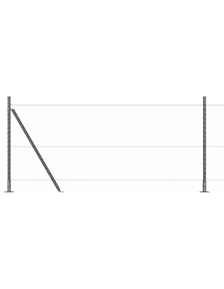 Pali recinzione  con basi 7 pcs Ø32mm 110cm Acciaio zincato