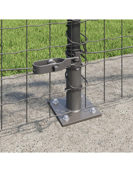 Palo della recinzione 7 pcs Grigio Acciaio