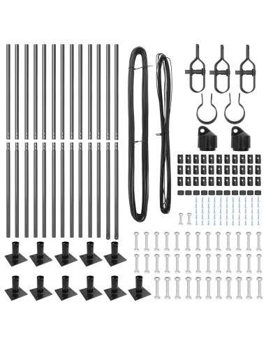 Palo della recinzione 13 pcs Grigio Acciaio