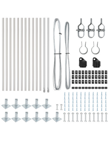 Palo della recinzione 13 pcs Argento Acciaio