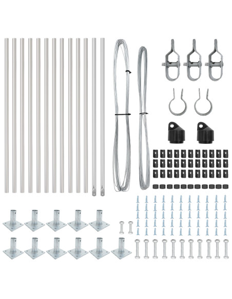 Palo della recinzione 13 pcs Argento Acciaio