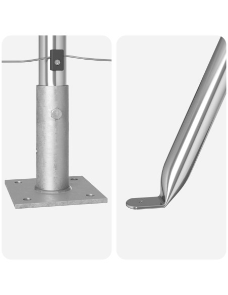 Set di pali della recinzione  Set di 7 Argento Acciaio