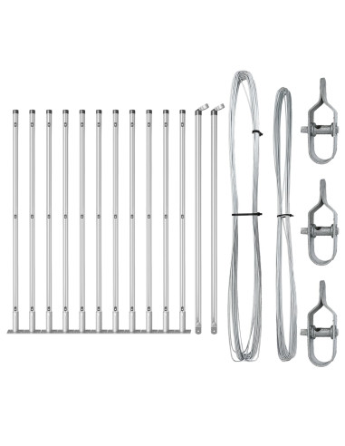 Palo della recinzione 13 pcs Argento Acciaio