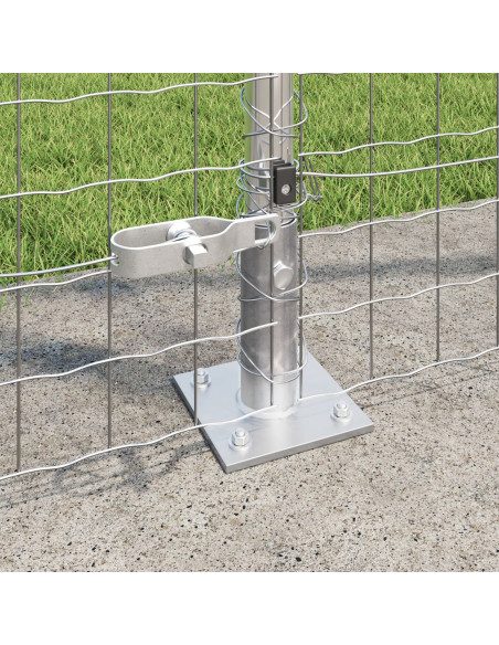 Pali per recinzione  con piastre di base 7 pz Ø32mm 88,5 cm Acciaio zincato