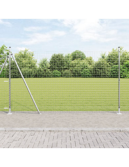 Pali per recinzione  con piastre di base 7 pz Ø32mm 88,5 cm Acciaio zincato