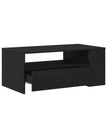 Tavolino da caffè in rovere nero 102x55x43,5 cm realizzato in legno ingegnerizzato