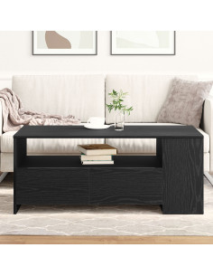 Tavolino da salotto con cassetto Rovere Nero 102 x 55 x 43,5 cm 2