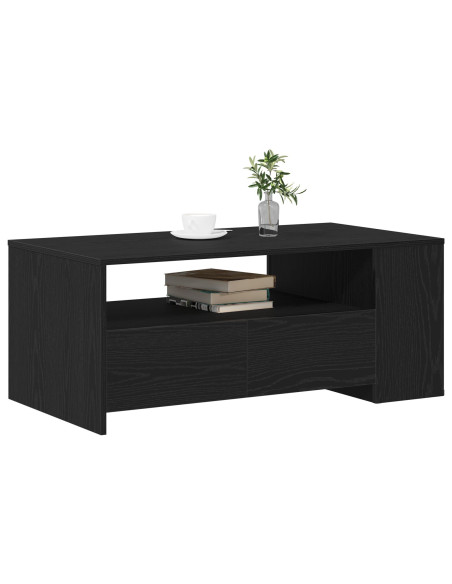 Tavolino da caffè in rovere nero 102x55x43,5 cm realizzato in legno ingegnerizzato