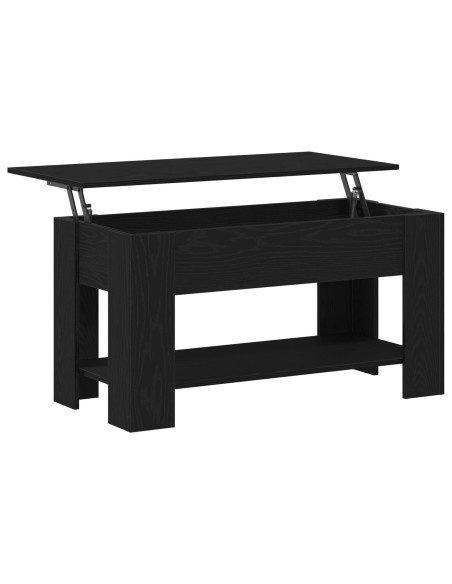 Tavolino da caffè in rovere nero - 101x49x52 cm fatto di legno ingegnerizzato