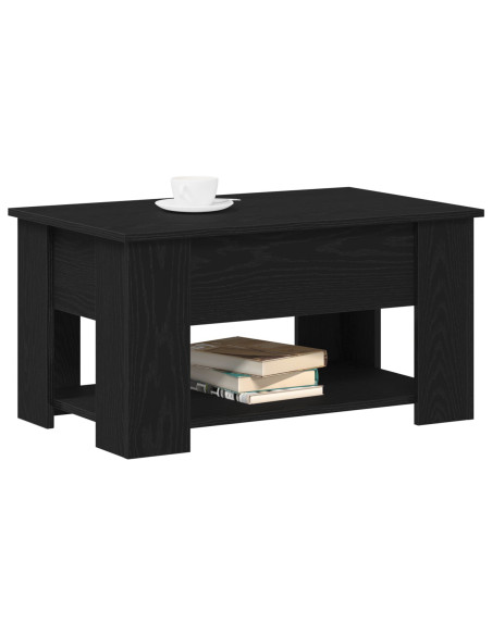 Tavolino da caffè in rovere nero 79x49x41 cm realizzato in legno ingegnerizzato