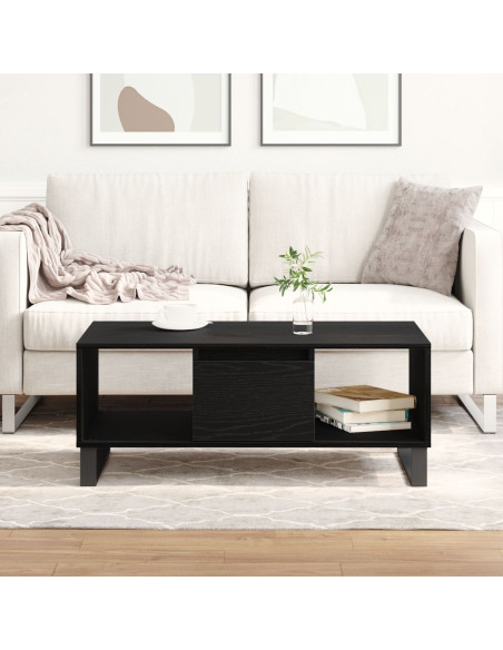 Tavolino da caffè  Nero Rovere 90x50x36,5 cm Legno ingegnerizzato