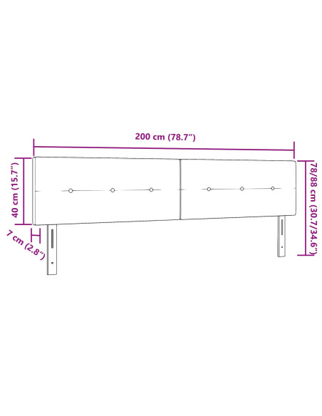 Testiera con testiera Rosa 200 cm Pelle Sintetica