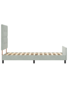 Letto a molle con testiera Grigio chiaro 90 x 200 cm Velluto