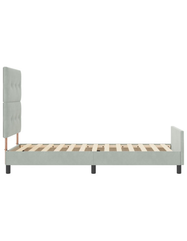 Letto a molle con testiera Grigio chiaro 90 x 200 cm Velluto