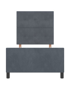 Letto a molle con testiera Grigio scuro 90 x 200 cm Velluto
