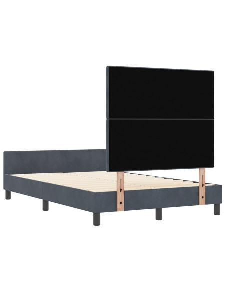 Letto Grigio Scuro 120x190 cm Velluto