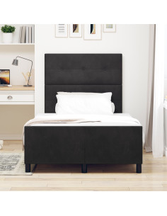 Letto a molle con testiera Nero 120 x 190 cm Velluto